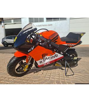 MINIMOTO REPSOL STYLE para niños, naranja, gasolina 49cc COBRA Ref  INDA845-RO-1492